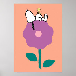 Erdnüsse   Pfeifen für Snoopy und Holz-Blume Poster