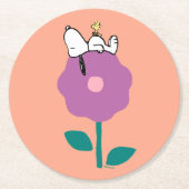 Erdnüsse | Pfeifen für Snoopy und Holz-Blume Runder Pappuntersetzer (Vorderseite)