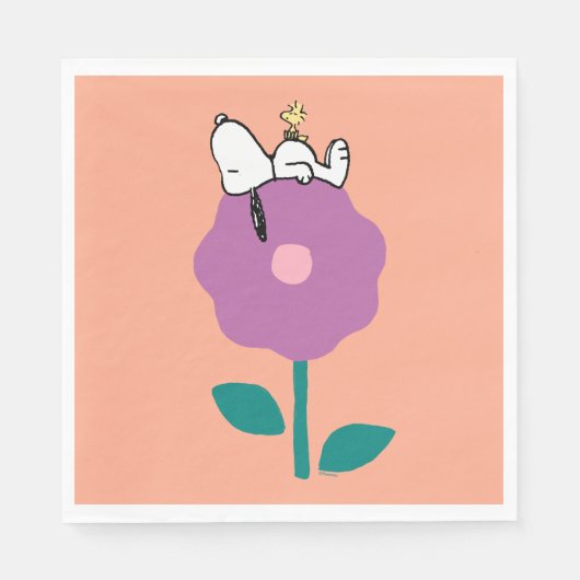 Erdnüsse | Pfeifen für Snoopy und Holz-Blume Serviette (Vorderseite)