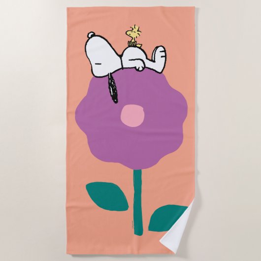 Erdnüsse | Pfeifen für Snoopy und Holz-Blume Strandtuch (Vorderseite)
