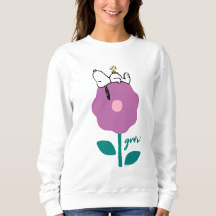Erdnüsse   Pfeifen für Snoopy und Holz-Blume Sweatshirt