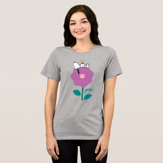 Erdnüsse | Pfeifen für Snoopy und Holz-Blume Tri-Blend Shirt (Vorderseite voll)