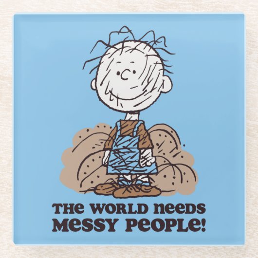 Erdnüsse | Pigpen Die Welt braucht die Geselligkei Glasuntersetzer (Vorderseite)