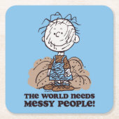 Erdnüsse | Pigpen Die Welt braucht die Geselligkei Rechteckiger Pappuntersetzer (Vorderseite)