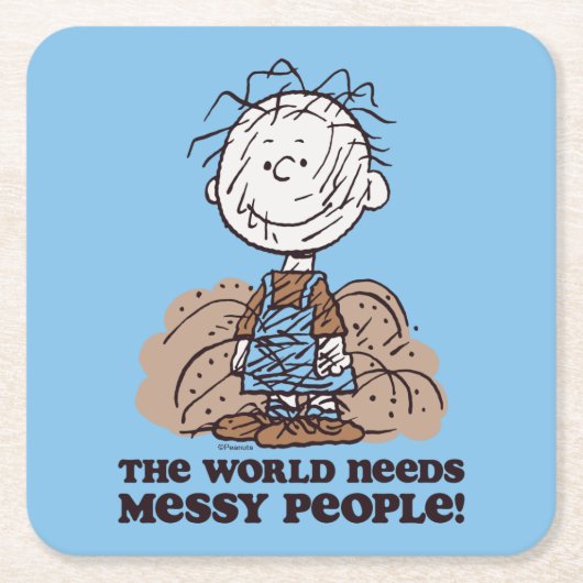 Erdnüsse | Pigpen Die Welt braucht die Geselligkei Rechteckiger Pappuntersetzer (Vorderseite)