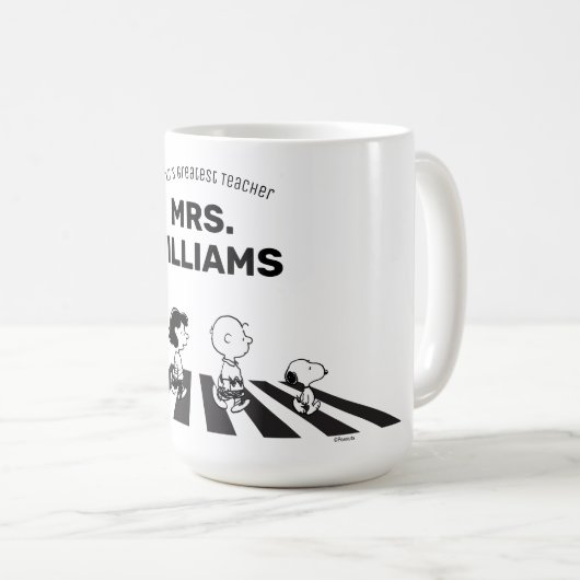 Erdnüsse | Rock T-Shirts Bester Lehrer Personalisi Kaffeetasse (VorderseiteRechts)