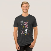 Erdnüsse | Rosa Frühlingsblüten aus Snoopy und Hol Tri-Blend Shirt (Vorderseite voll)