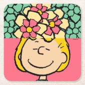 Erdnüsse | Sally Half & Halb Blume Rechteckiger Pappuntersetzer (Vorderseite)