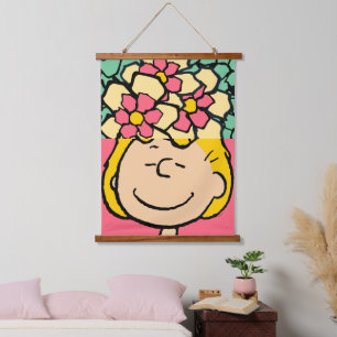 Erdnüsse Sally Half & Halb Blume Wandteppich Mit Holzrahmen