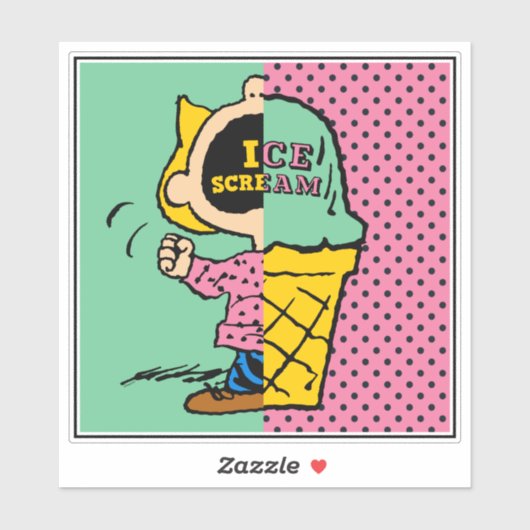 Erdnüsse | Sally Ice Cream Half & Halb Aufkleber (Blatt)