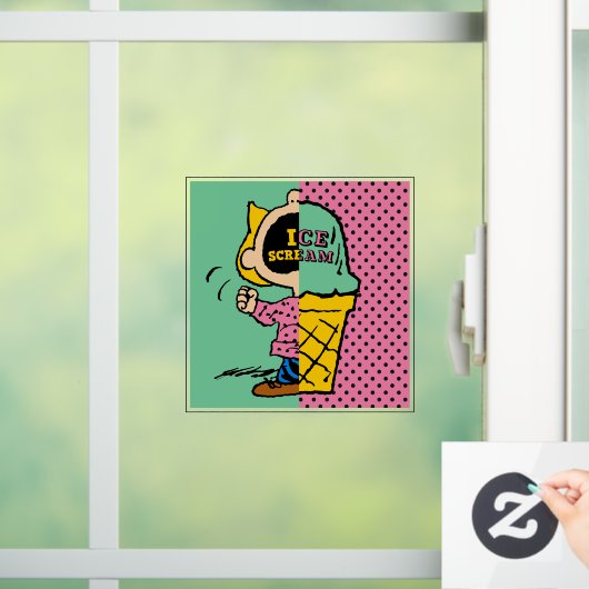 Erdnüsse | Sally Ice Cream Half & Halb Fensteraufkleber (Zuhause)