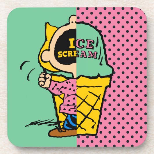 Erdnüsse | Sally Ice Cream Half & Halb Getränkeuntersetzer (Vorderseite)