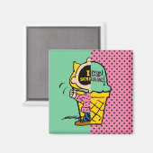 Erdnüsse | Sally Ice Cream Half & Halb Magnet (Vorderseite/Rückseite)