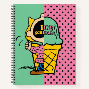 Erdnüsse   Sally Ice Cream Half & Halb Notizblock