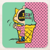 Erdnüsse | Sally Ice Cream Half & Halb Rechteckiger Pappuntersetzer (Vorderseite)