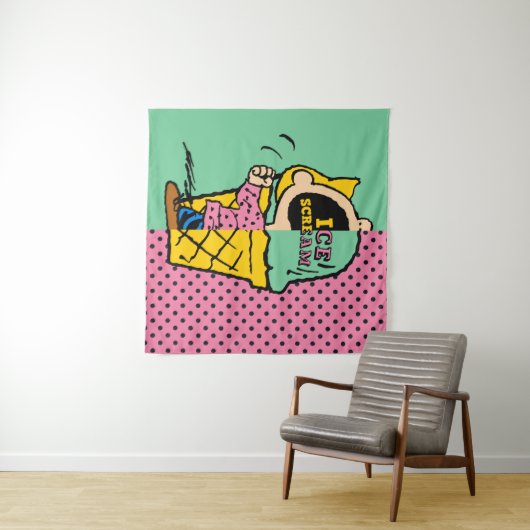 Erdnüsse | Sally Ice Cream Half & Halb Wandteppich (Beispiel (Horizontal))