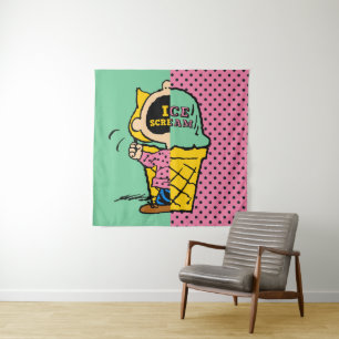 Erdnüsse   Sally Ice Cream Half & Halb Wandteppich