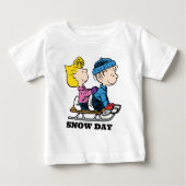 Erdnüsse | Sally & Linus Sled Riding Baby T-shirt (Vorderseite)