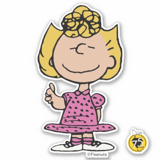 Erdnüsse | Sally Super Smile Aufkleber (Vorderseite)