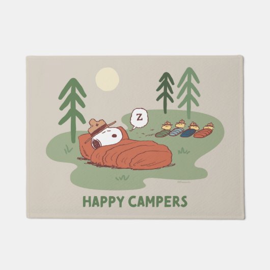 Erdnüsse | Schlafanzüge für Snoopy und Holz Fußmatte (Vorderseite)