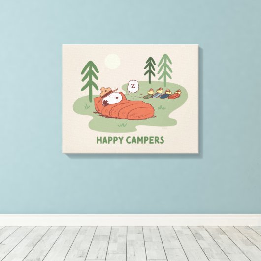 Erdnüsse | Schlafanzüge für Snoopy und Holz Leinwanddruck (Insitu (Holzboden))