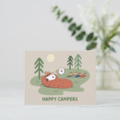 Erdnüsse | Schlafanzüge für Snoopy und Holz Postkarte (Stehend Vorderseite)