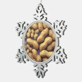 Erdnüsse Schneeflocken Zinn-Ornament (Rechts)