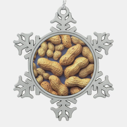 Erdnüsse Schneeflocken Zinn-Ornament (Vorderseite)