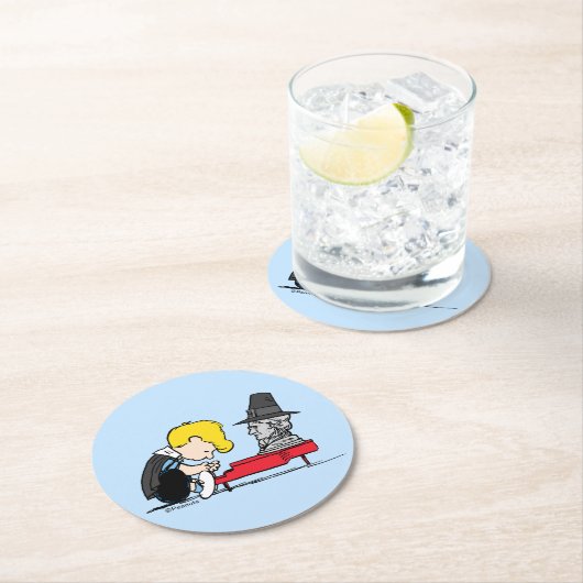 Erdnüsse | Schroeder Pilgrim Runder Pappuntersetzer (Vor Ort)