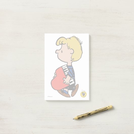 Erdnüsse | Schroeder Traveling Piano Post-it Klebezettel (Auf Schreibtisch)