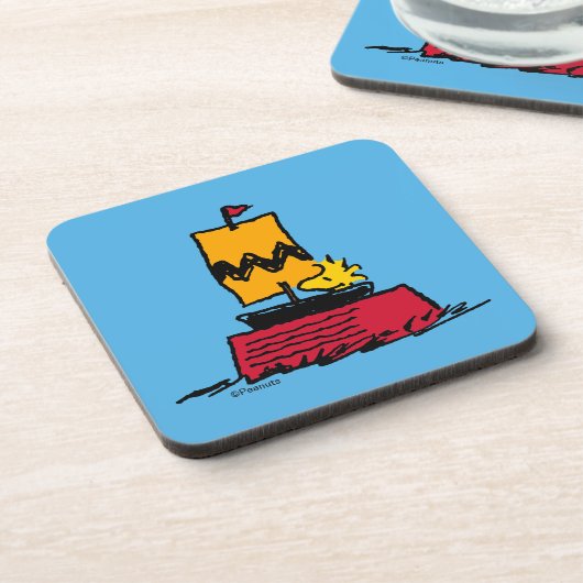 Erdnüsse | Seeschiff aus Holz Getränkeuntersetzer (Linke Seite)