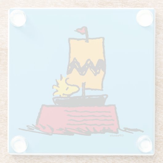 Erdnüsse | Seeschiff aus Holz Glasuntersetzer (Rückseite)