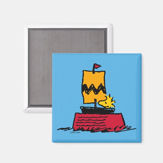 Erdnüsse | Seeschiff aus Holz Magnet (Vorderseite/Rückseite)