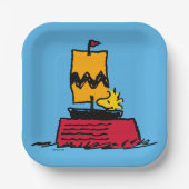 Erdnüsse | Seeschiff aus Holz Pappteller (Vorderseite)