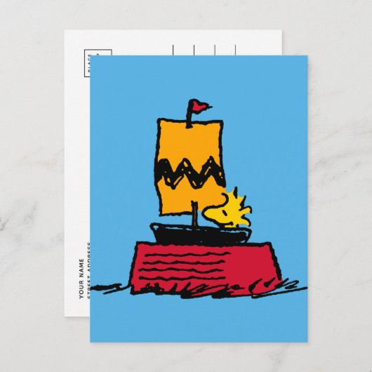 Erdnüsse | Seeschiff aus Holz Postkarte (Vorne/Hinten)