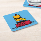 Erdnüsse | Seeschiff aus Holz Rechteckiger Pappuntersetzer (angewinkelt)