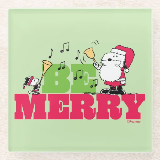 Erdnüsse | Sei frohe Weihnachten Glasuntersetzer (Vorderseite)