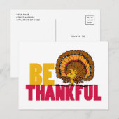 Erdnüsse | Seid dankbar Woodstock Türkei Postkarte (Vorne/Hinten)