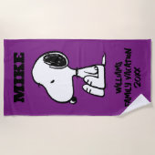 Erdnüsse | Sitzen Snoopy Familienurlaub Strandtuch (Vorderseite)