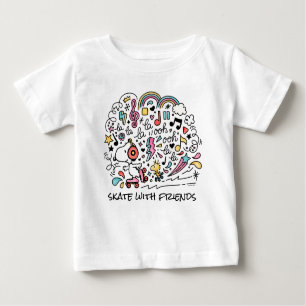 Erdnüsse Skaten für Snoopy- und Holzrolle Baby T-shirt