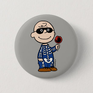 Erdnüsse Skeleton Charlie Brown Button