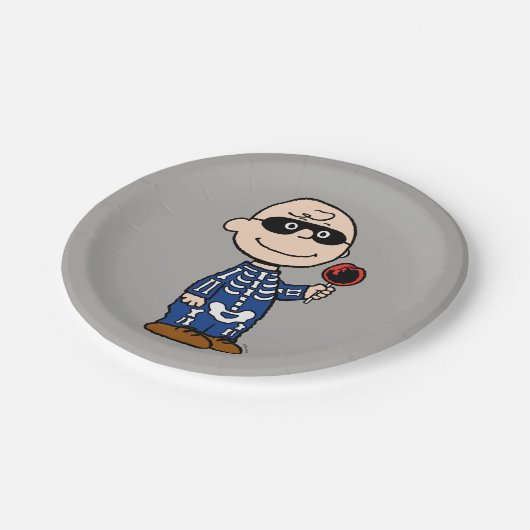 Erdnüsse | Skeleton Charlie Brown Pappteller (Schrägansicht)
