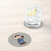 Erdnüsse | Skeleton Charlie Brown Runder Pappuntersetzer (Vor Ort)