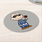 Erdnüsse | Skeleton Charlie Brown Runder Pappuntersetzer (Angewinkelt)
