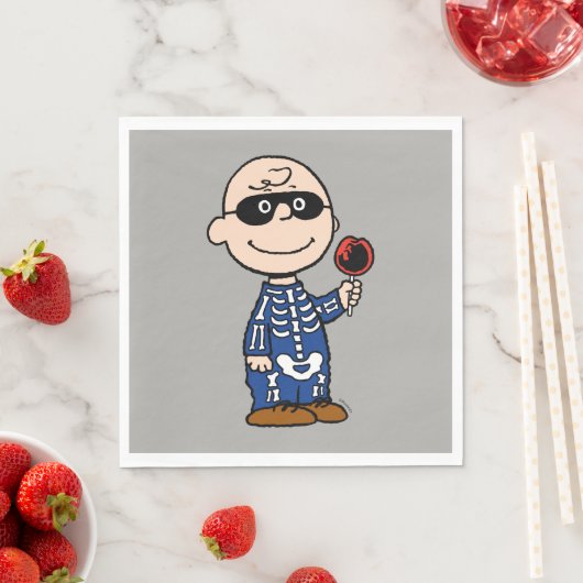 Erdnüsse | Skeleton Charlie Brown Serviette (Beispiel)