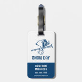 Erdnüsse | Skitour Snoopy Gepäckanhänger (Rückseite vertikal)