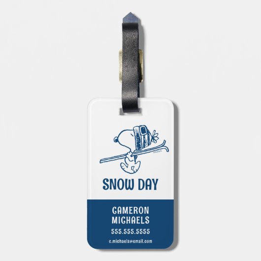 Erdnüsse | Skitour Snoopy Gepäckanhänger (Rückseite vertikal)