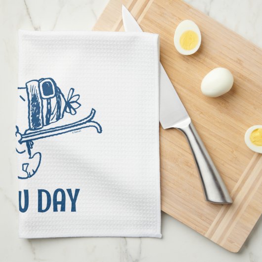 Erdnüsse | Skitour Snoopy Geschirrtuch (Viertel Falte)