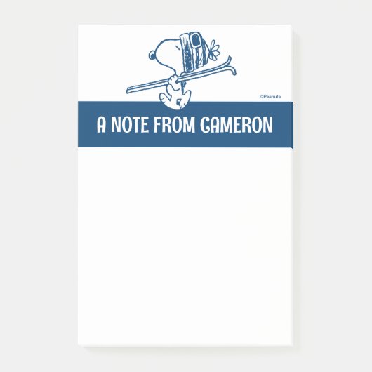 Erdnüsse | Skitour Snoopy Post-it Klebezettel (Vorderseite)