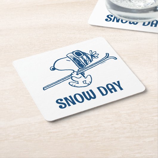 Erdnüsse | Skitour Snoopy Rechteckiger Pappuntersetzer (angewinkelt)